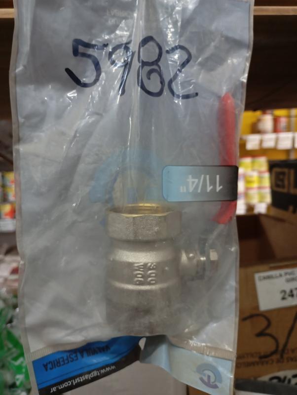 LLAVE DE PASO PALANCA 1 1/4 BRONCE/METAL